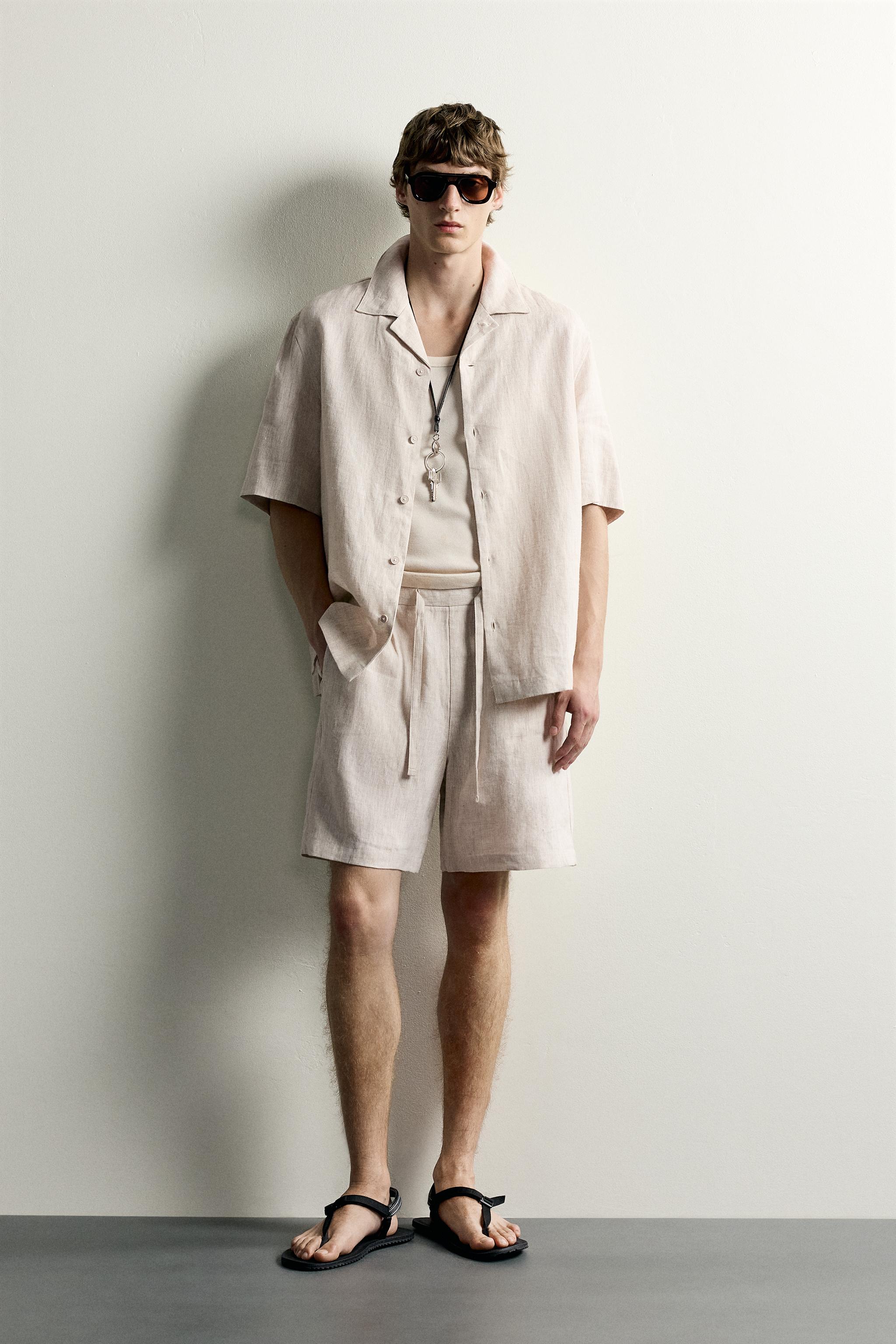 Zara %100 KETEN RELAXED FIT GÖMLEK