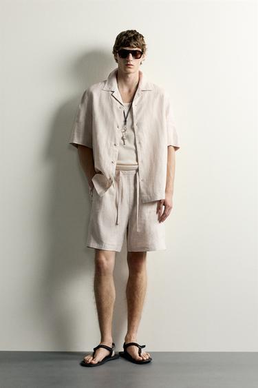 CAMISA RELAXED FIT 100% LINO - Beige claro de Zara - Imagen 0
