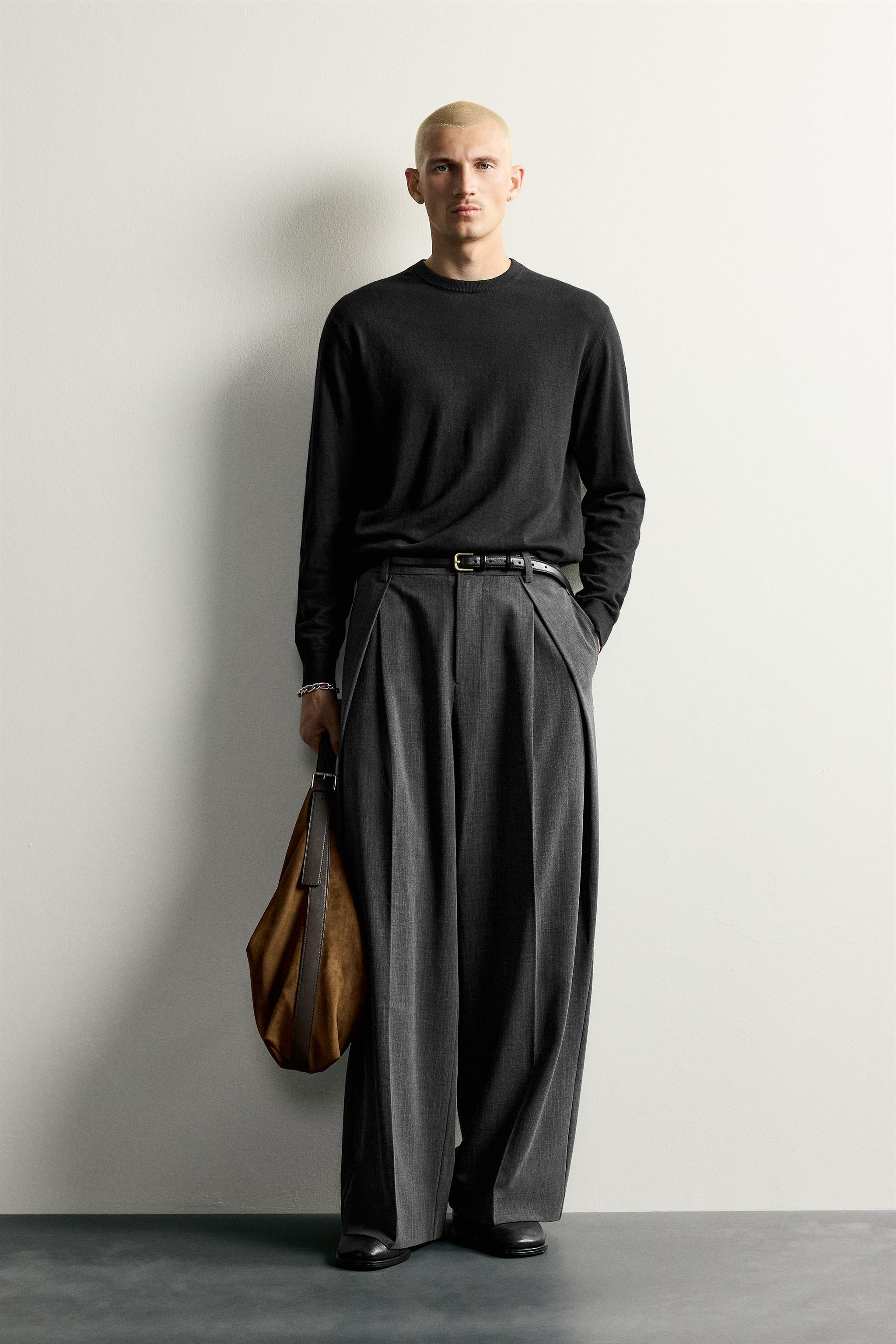 PANTALON COUPE DÉCONTRACTÉE À PLIS