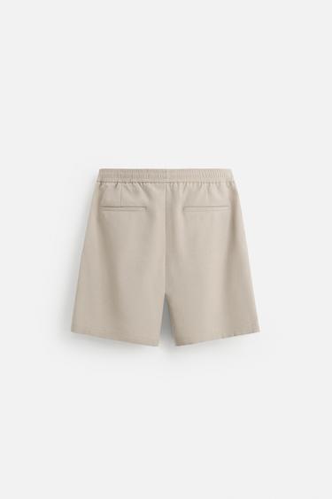 TEXTURED REGULAR FIT BERMUDA SHORTS - Sand by Zara - Image 6