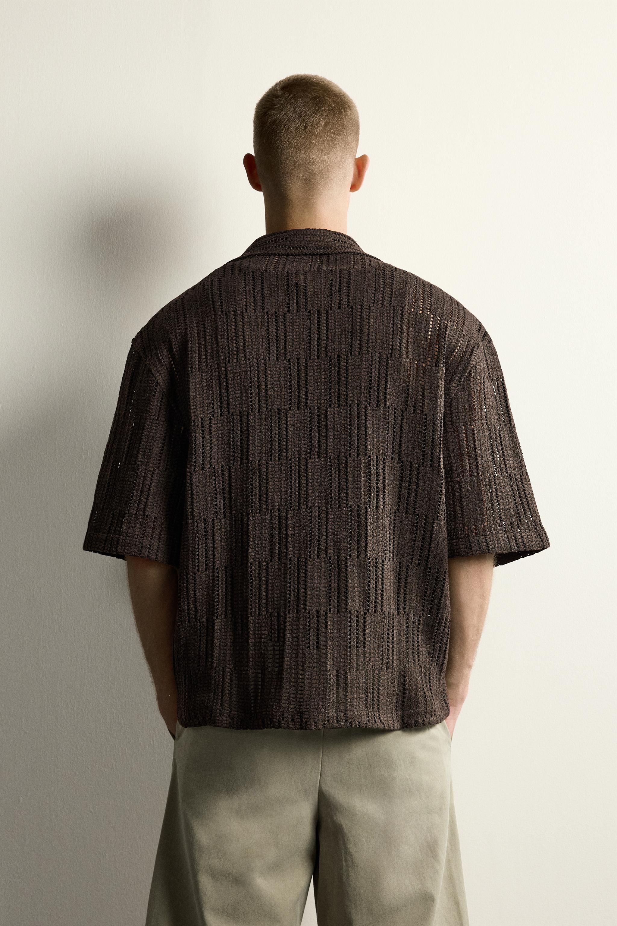 CHEMISE RELAXED FIT À STRUCTURE AJOURÉE