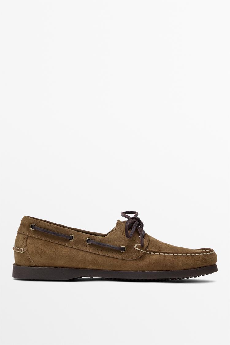Leather boat shoe — Ocher