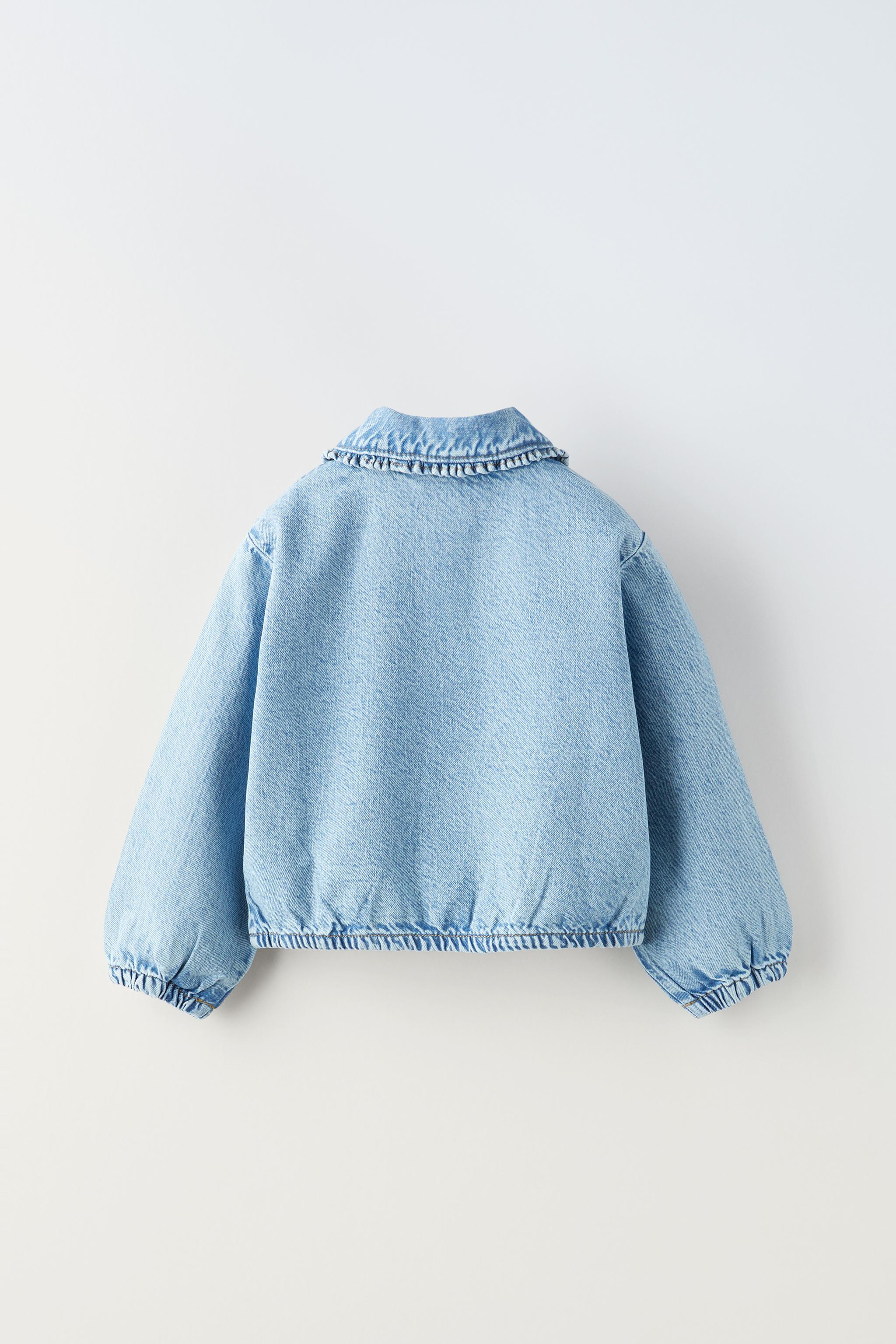 Zara embroidered denim outlet jacket