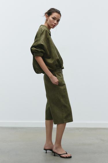 SUEDE-EFFECT BERMUDA SHORTS - mid khaki by Zara - Image 2