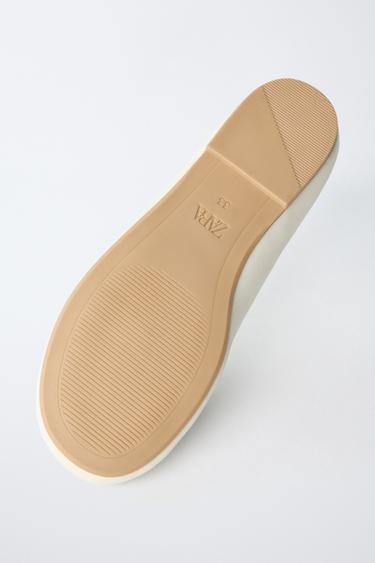 BALLERINES EN CUIR - Blanc de Zara - Image 6