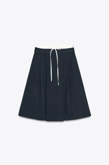DOUBLE WAISTBAND SKIRT - Navy blue by Zara