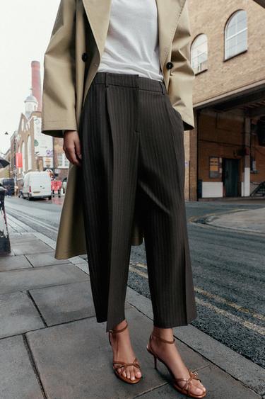 PANTALONI CARROT PINCES - Righe di Zara