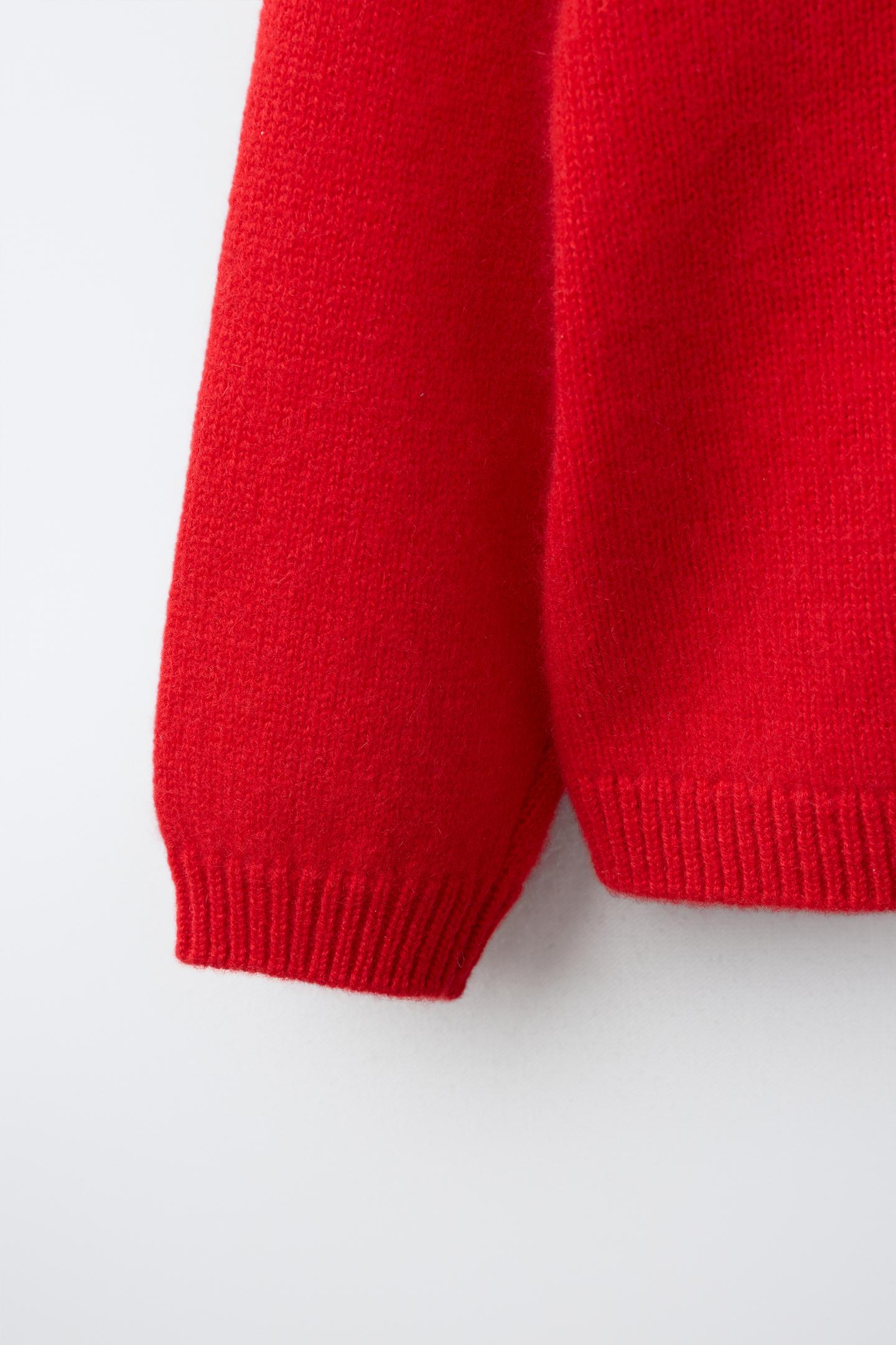 Детский свитер Zara Timeless - 100% Cashmere, цвет: Красный — фото 9