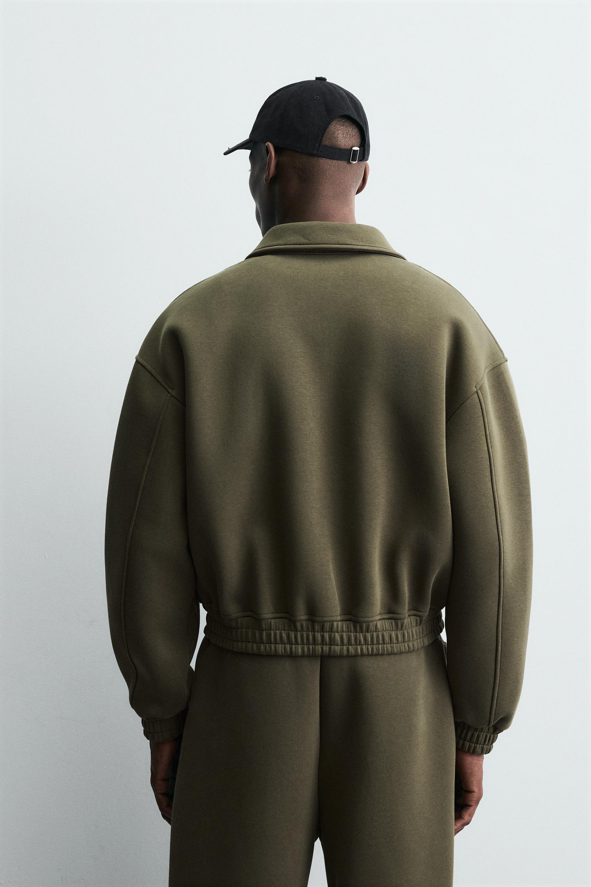 Shop Zara NEOPRENE EFFECT BOXY FIT JACKET at Beverly Center