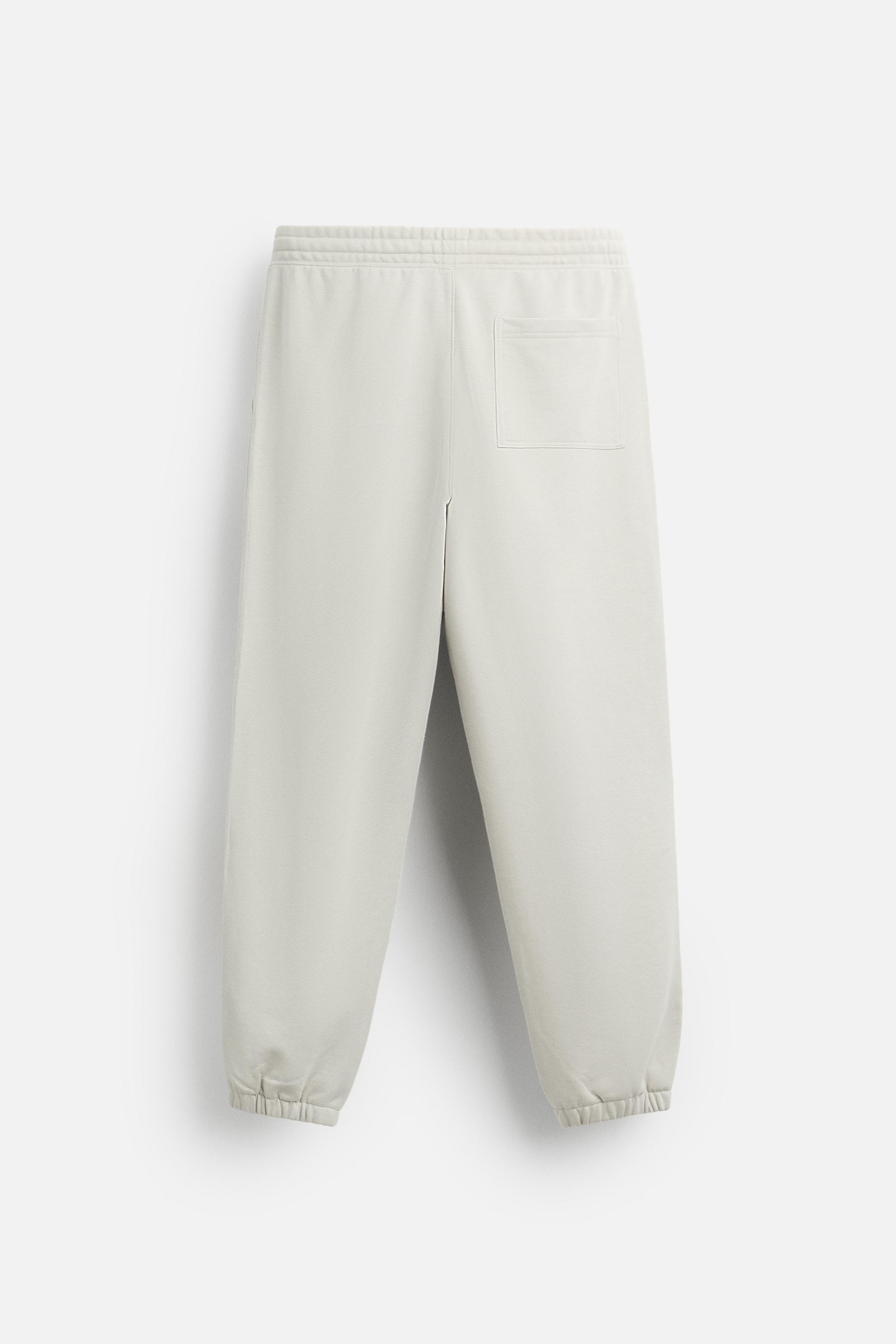 Zara white joggers sale