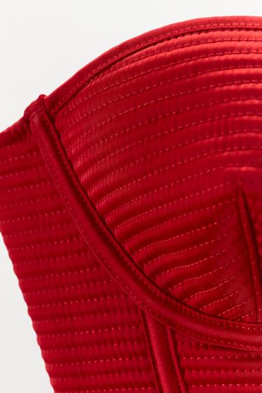 TOP CORSET À ARMATURES ET COUTURES ÉDITION LIMITÉE - Rouge de Zara - Image 5