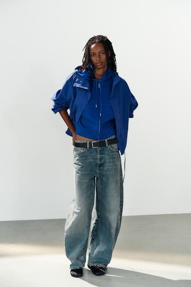 CHAQUETA TEJIDO TÉCNICO BOTONES - Azulón de Zara