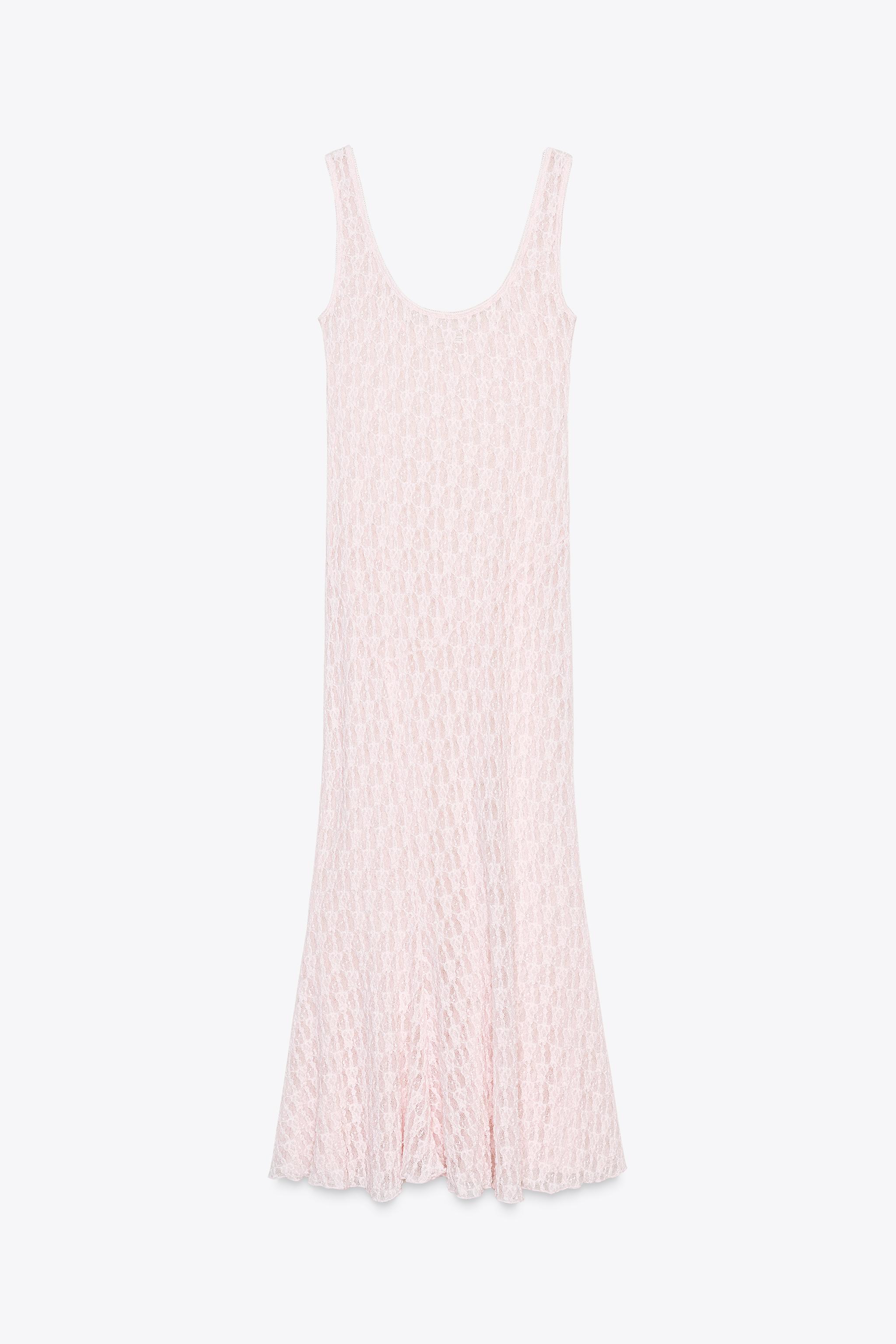 【ZARA】レースロング丈ワンピース パステルピンク 5584/364/621 05584364621-e1.jpg?ts=