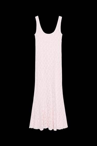VESTIDO LARGO ENCAJE - Rosa pastel de Zara - Imagen 0
