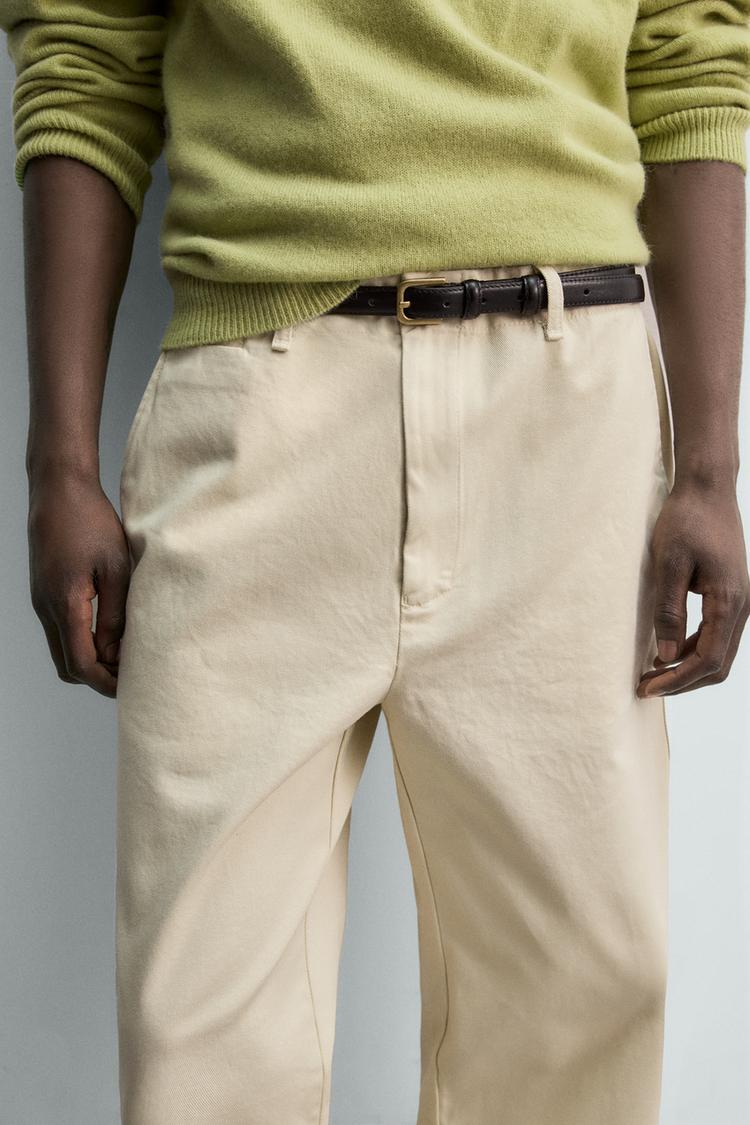 ZARA REGULAR FIT CHINO TROUSERS