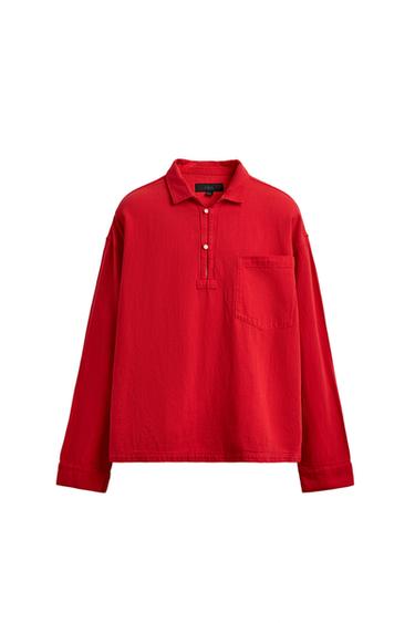 POLO RELAXED FIT STRUTTURATA - Rosso di Zara