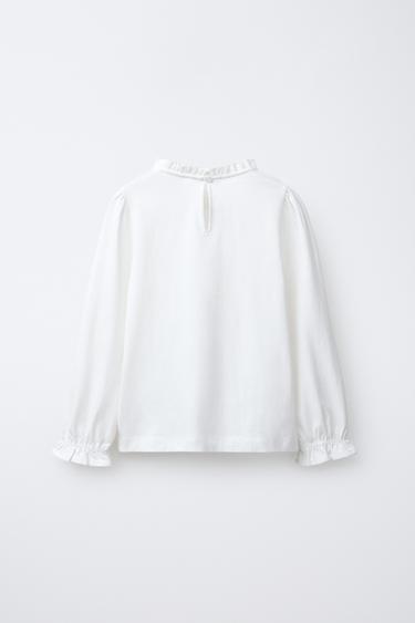 ROMANTIC LACE T-SHIRT - White by Zara - Image 1