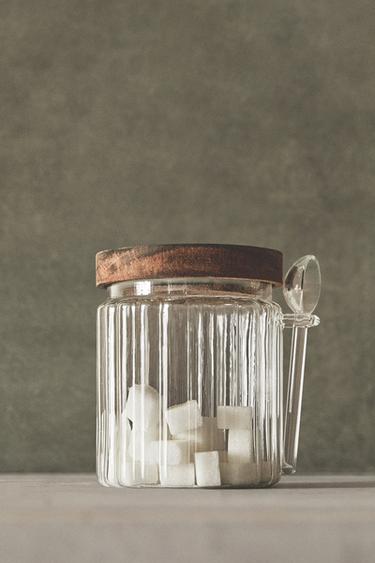 BOROSILICATE GLASS AND WOOD SUGAR BOWL -  by Zara - Image 5