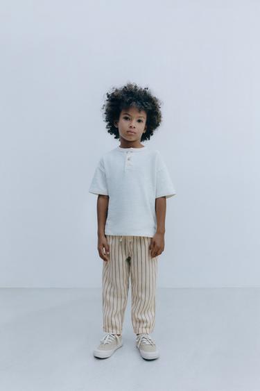 PLAIN HENLEY T-SHIRT - Ecru by Zara