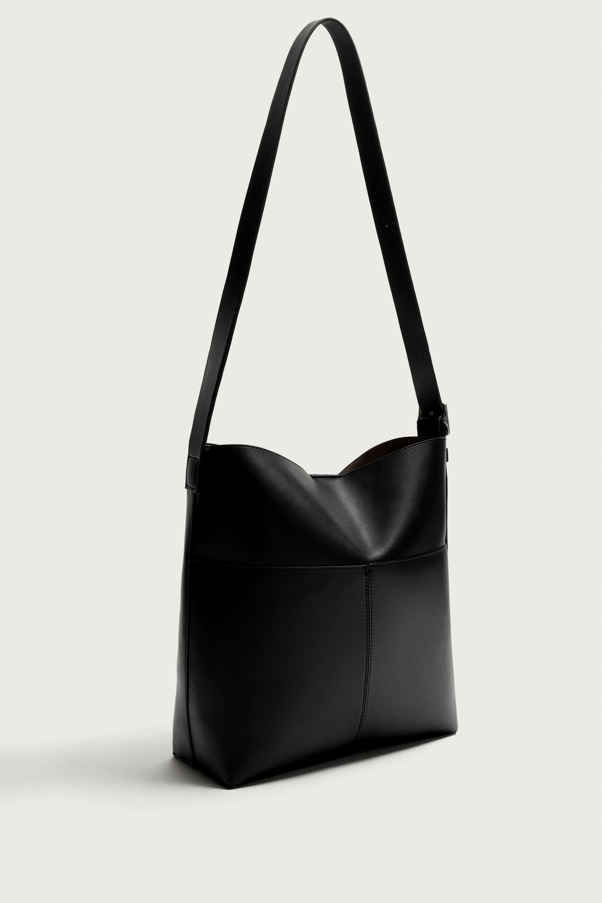 ステッチディテールトートバッグ - ブラック | ZARA Japan / 日本