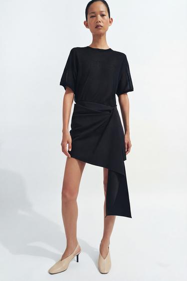 КОРОТКАЯ ЮБКА АСИММЕТРИЧНОГО КРОЯ — ZW COLLECTION — ЧЕРНЫЙ от Zara