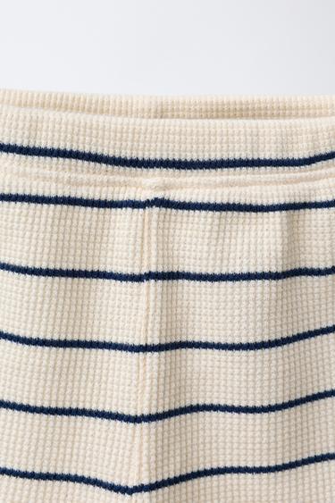 STRIPED WAFFLE BERMUDA SHORTS - Light ecru by Zara - Image 2