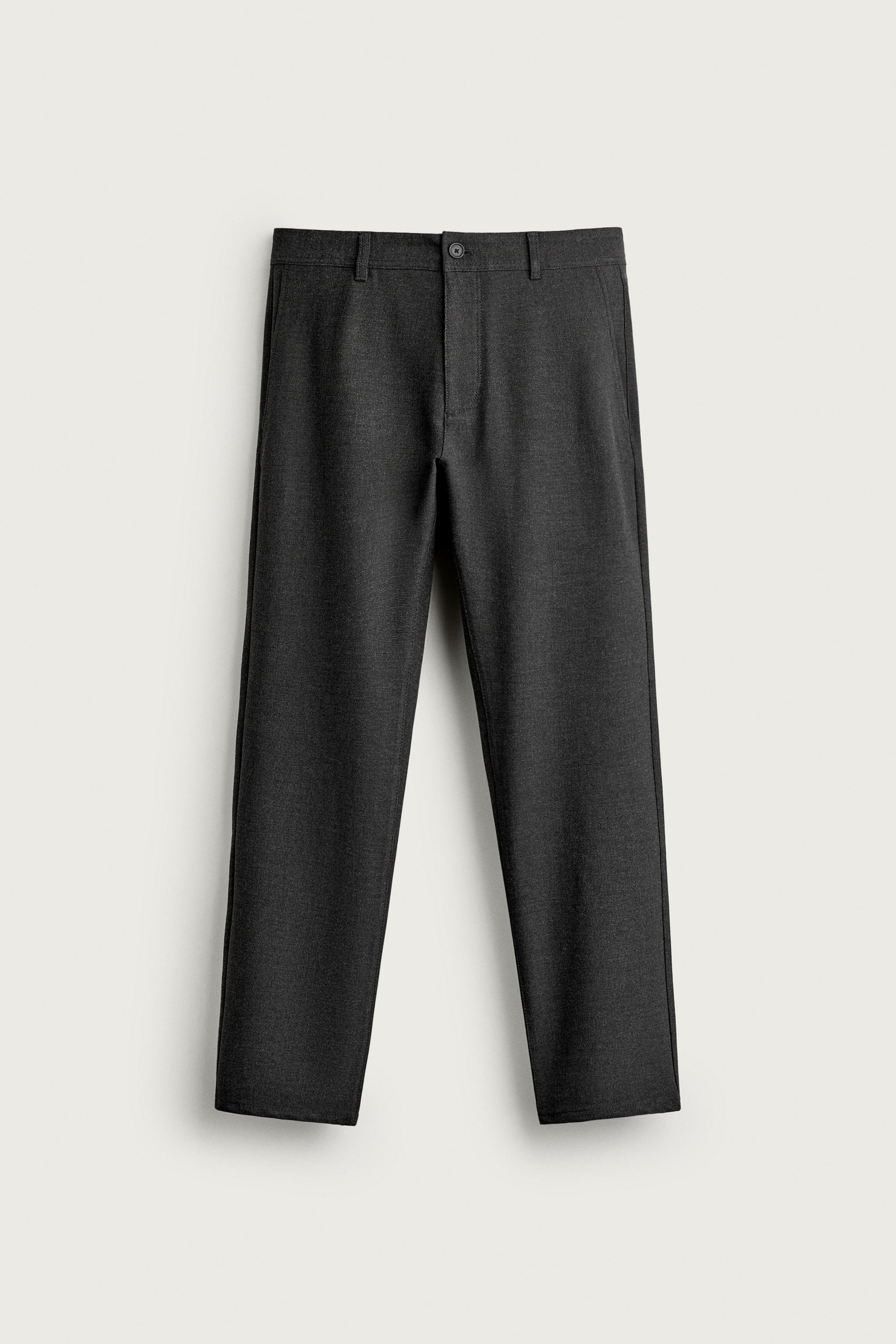 COMFORT STRUCTURED CHINO PANTS — Anthracite Grey