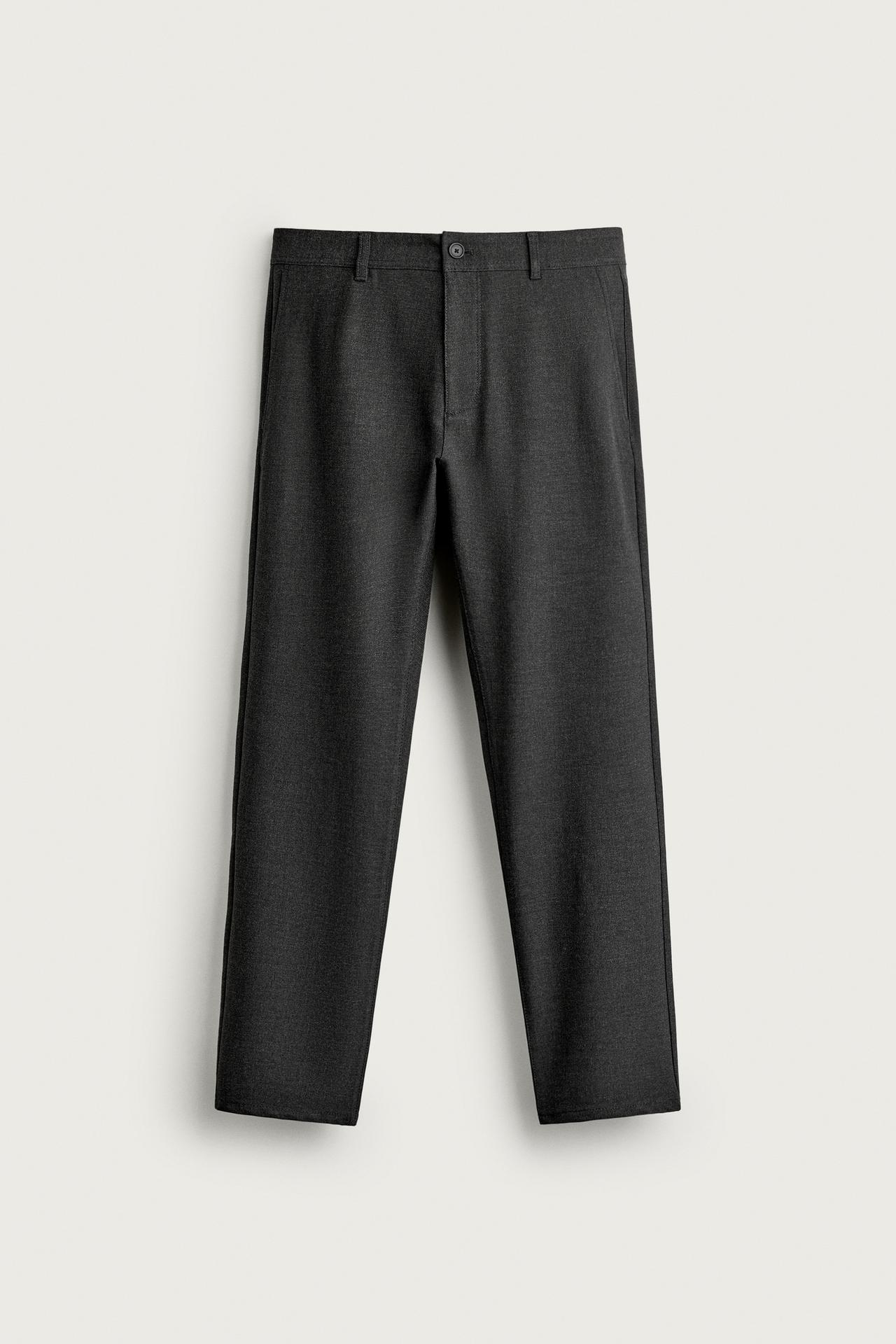COMFORT STRUCTURED CHINO PANTS — Anthracite Gray