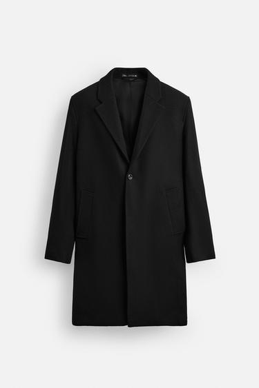 Zara 100% WOOL COAT - Black