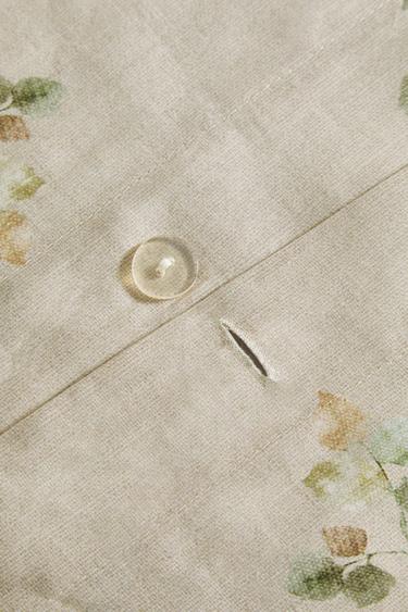 SATEEN DUVET COVER WITH LEAF PRINT - Light beige by Zara