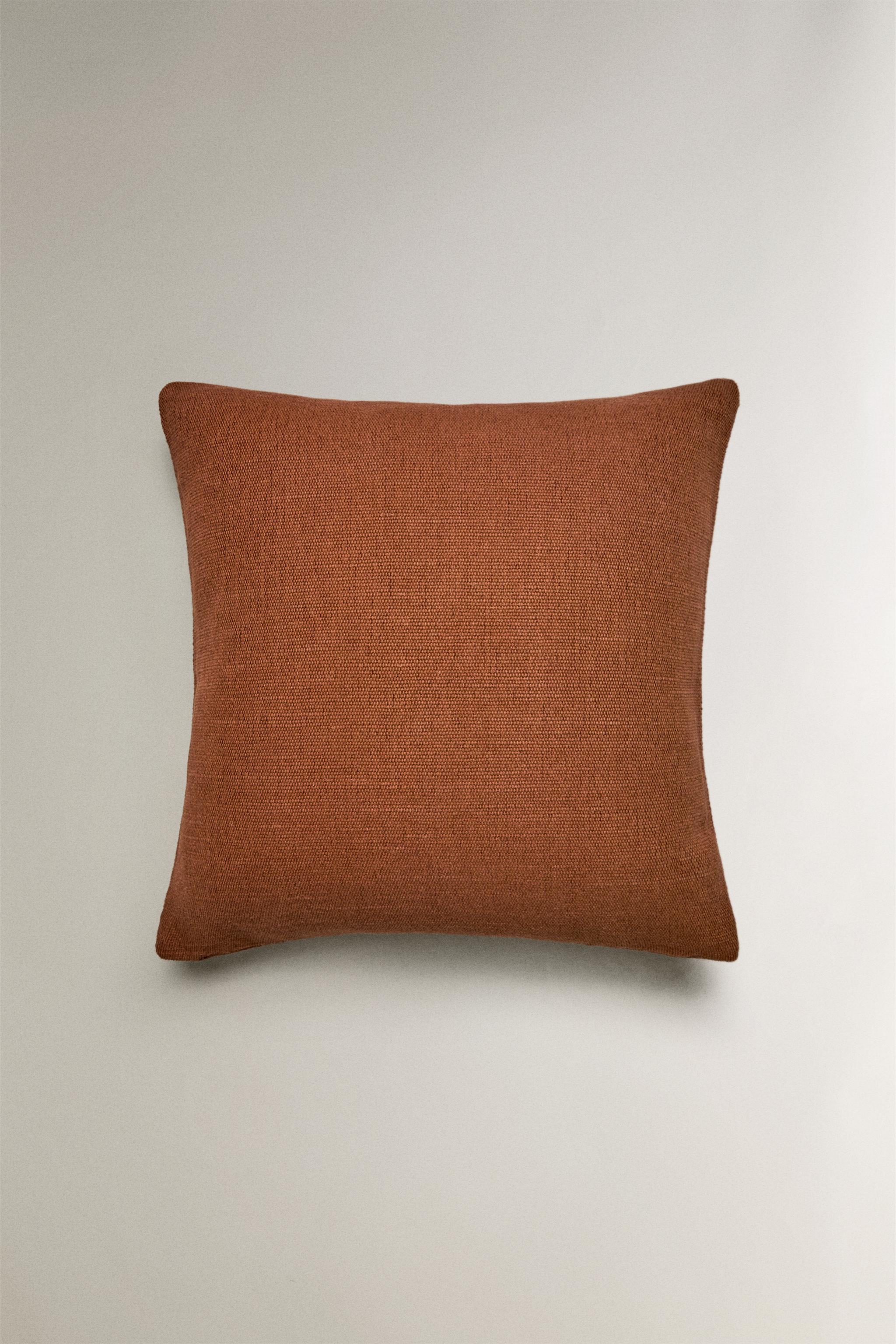 JUTE AND COTTON THROW PILLOW COVER