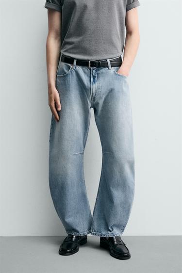RELAXED BARREL FIT JEANS - lys blå fra Zara