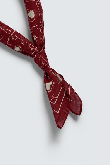 HEART PRINT BANDANA - Red by Zara - Image 5