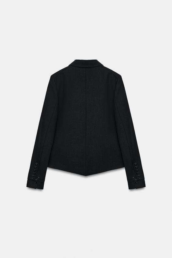 VESTE DROITE À BOUTONS ZW COLLECTION - Noir de Zara - Image 3