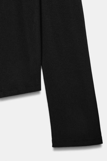 SEMI-SHEER LONG SLEEVE TOP - Black by Zara - Image 5