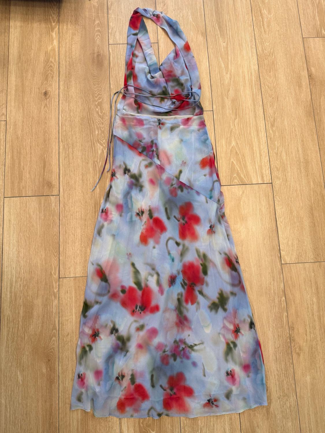 PRINTED HALTER MIDI DRESS - Image 7