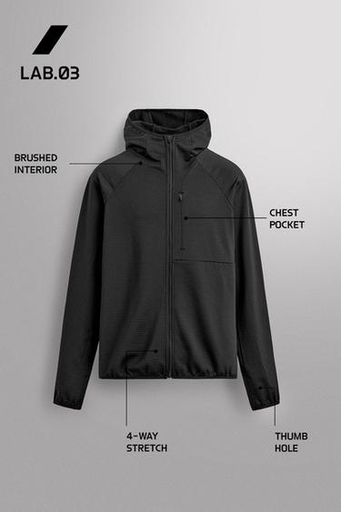TECHNICAL FLEECE-LINED HOODIE - Black by Zara - Image 6