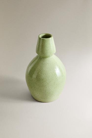ENAMELLED TERRACOTTA VASE - Turquoise by Zara - Image 1