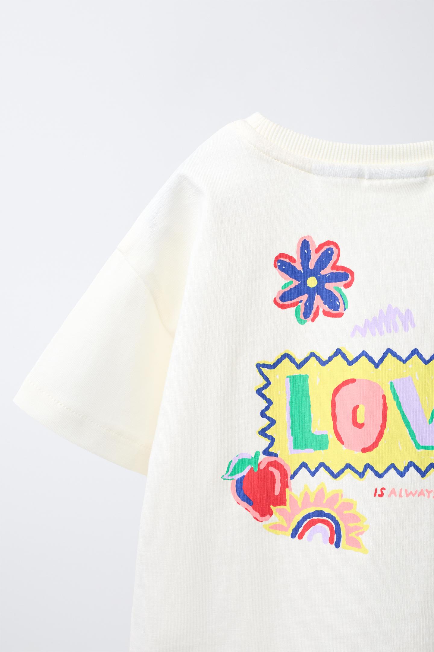 Детская футболка Zara Text Print, цвет: Белый — фото 5