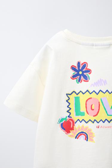 SLOGAN PRINT T-SHIRT - White by Zara - Image 3