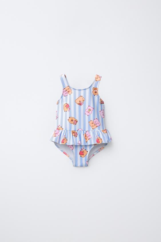 2-6 YEARS / STRIPED CAPYBARA CAPYFUN © SWIMSUIT - Blue by Zara - Image 0