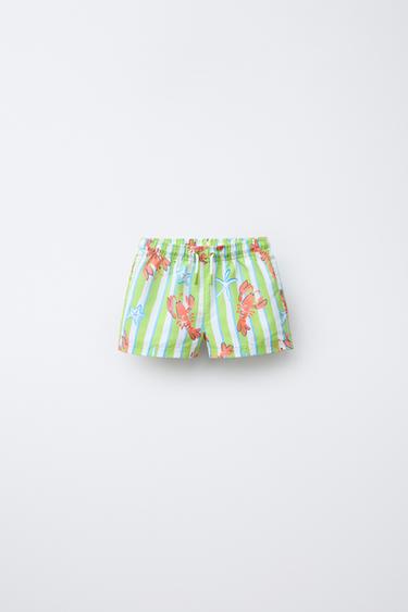 2-6 ANS/ BERMUDA DE BAIN ÉTOILES ET LANGOUSTES - Vert clair de Zara