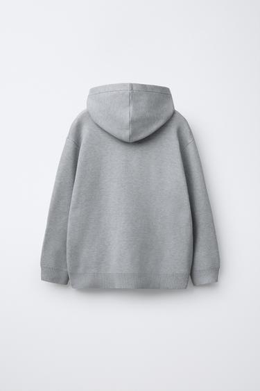 SOFT KNIT HOODIE SWEATER - Pearl grey by Zara - Image 1