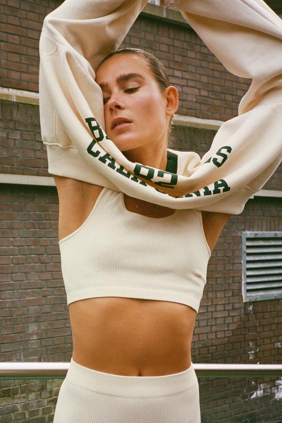 SEAMLESS CROP TOP AND CYCLING LEGGINGS COORD ZARA Thailand