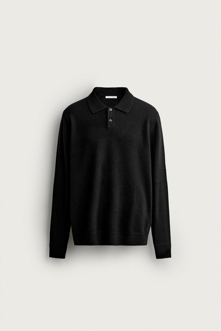 REGULAR FIT WOOL-BLEND KNIT POLO SHIRT