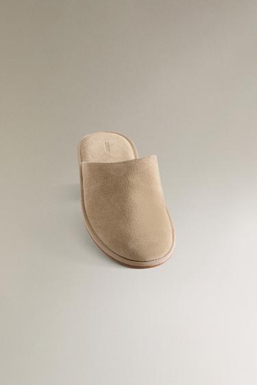 LEATHER MULE SLIPPERS - Sand Brown by Zara - Image 4