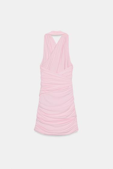DRAPED HALTERNECK MINI DRESS - Mid-pink by Zara - Image 4