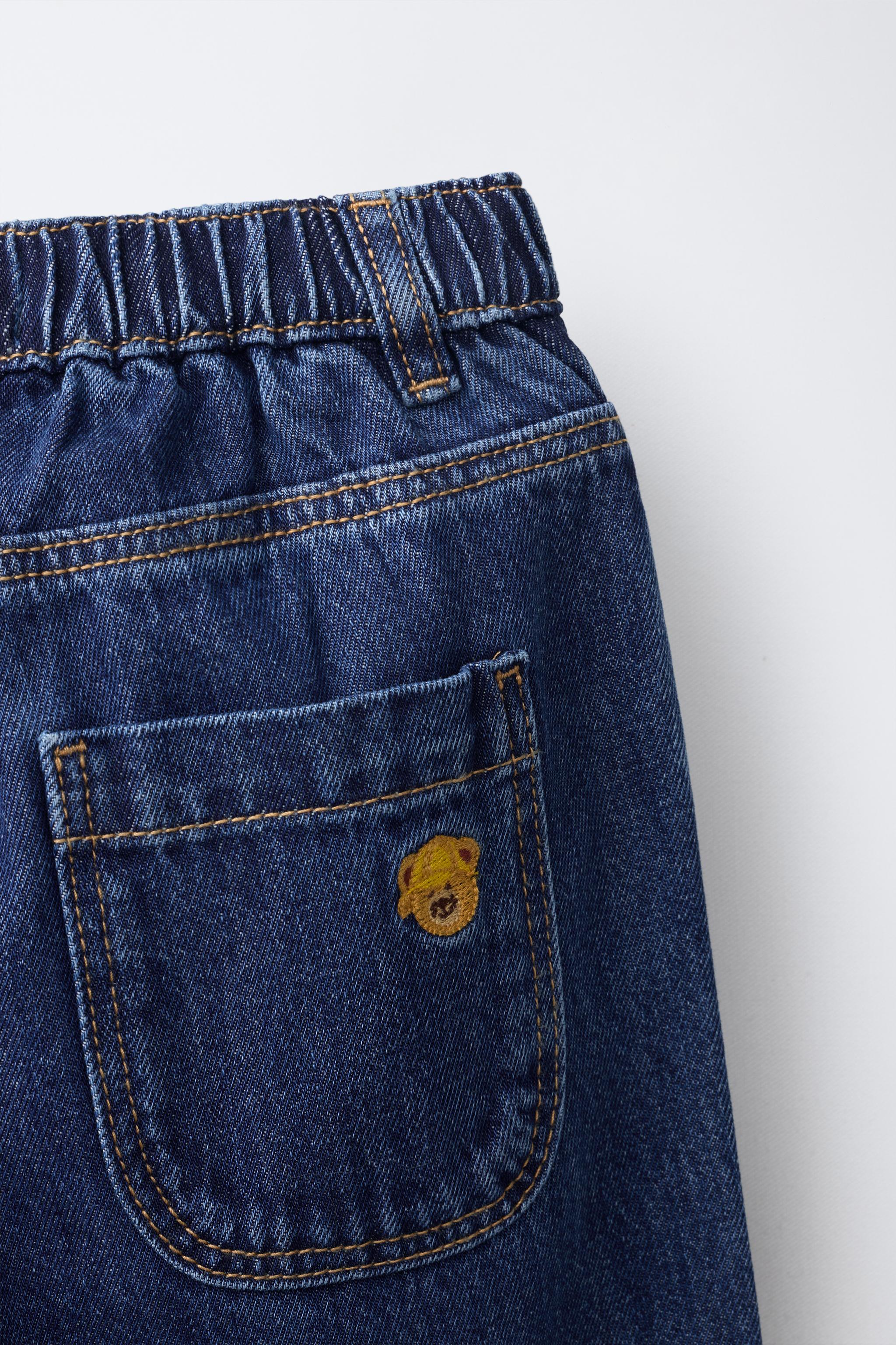 EMBROIDERED BEAR BALLOON JEANS