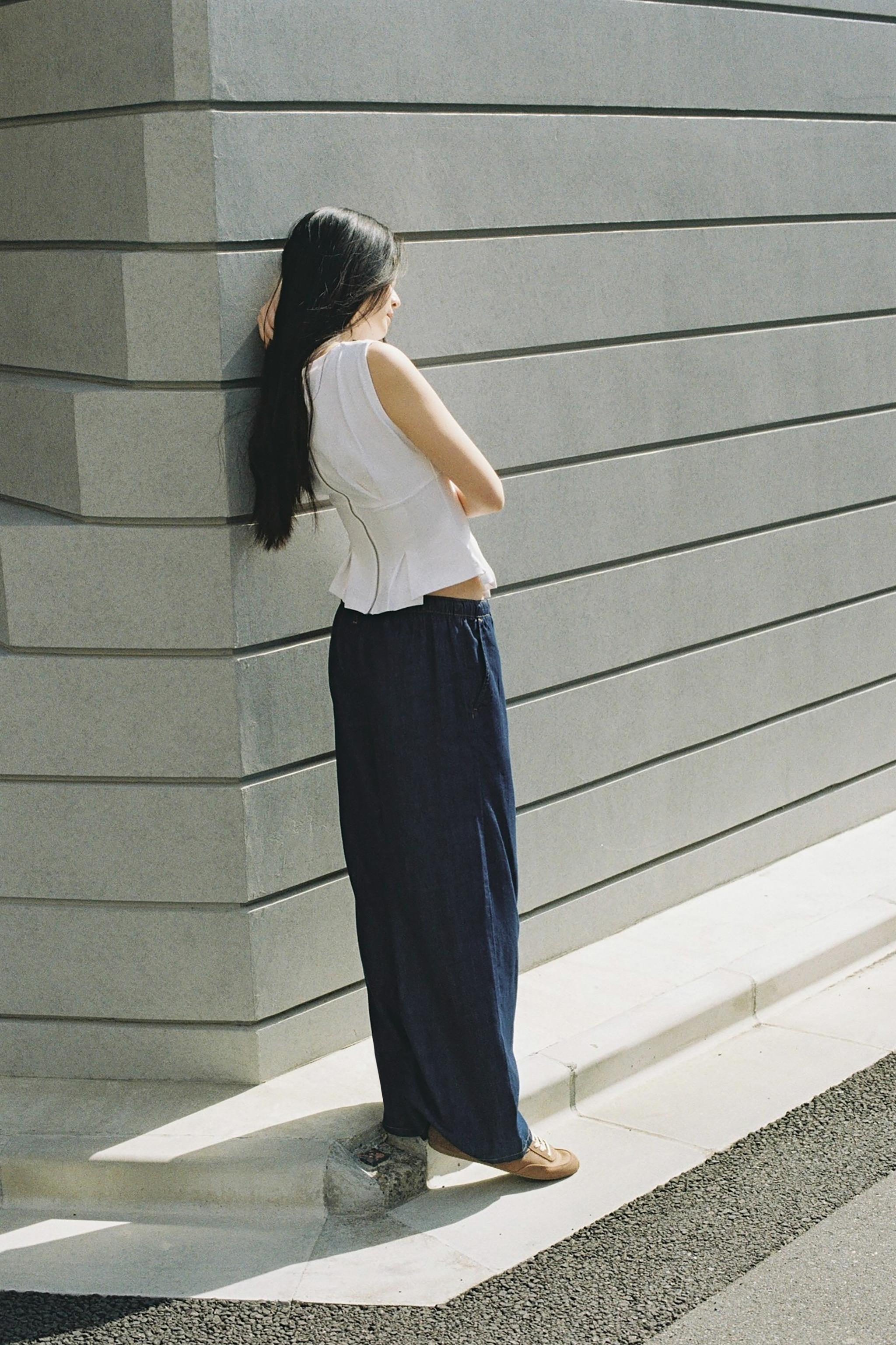 Z1975 ハイウエスト ジョガー ワイドレッグデニムパンツ