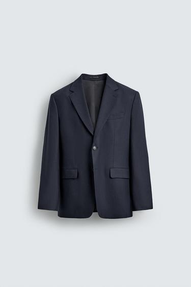 HOUNDSTOOTH SUIT BLAZER - Navy blue by Zara